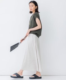 23区 【セットアップ対応】リネンレーヨンストレッチ フレア スカート