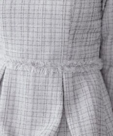 Tiaclasse 絶妙なMIXカラーのツイード素材で存在感溢れるタックワンピース