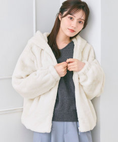 Feroux フード付きフェイクファー パーカー