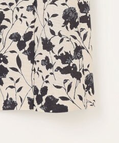 自由区 L 【洗える】リネンライクフラワープリント スカート