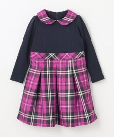組曲 KIDS 【100㎝】チェックタフタドッキング ワンピース