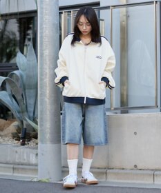 WEGO 【ユニセックス着用ITEM/SMLサイズ展開】スーパーバギーデニムショーツ