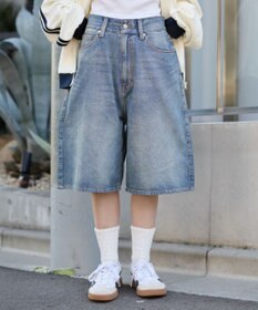 WEGO 【ユニセックス着用ITEM/SMLサイズ展開】スーパーバギーデニムショーツ