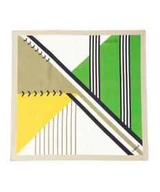 MOONBAT FURLA シルク100% 幾何柄 スクエアスカーフ