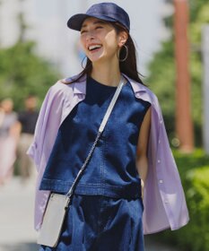 自由区 【接触冷感・UVケア・抗菌防臭・洗える】リヨセルポプリン ブラウス ラベンダー