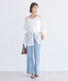 earth music&ecology レースフラワーブラウス