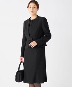 自由区 FORMAL 【ウォッシャブル対応】ドビーボーダーリボン ジャケット+ワンピース