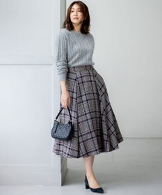 組曲 L シアーツイルチェック フレアスカート