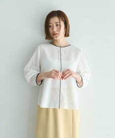 YECCA VECCA 配色パイピングブラウス