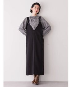 AMERICAN HOLIC 両ＶネックＩラインワンピース