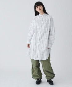 WEGO ストライプロングシャツ