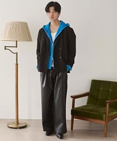 WEGO PUタックワイドトラウザー