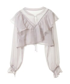 earth music&ecology シアーラッフルショートボレロ