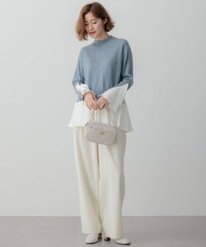 23区 L 【23区×Oggiコラボ】フレアサテンコンビ ラメニット