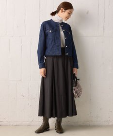 組曲 【洗える・後ろゴム】ナイロンリヨセルタフタ フレアスカート