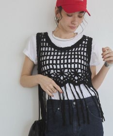 WEGO 【ANGIE VINTAGE】クロシェフリンジベスト