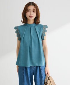 Green Parks ・ＥＬＥＮＣＡＲＥ　ＤＵＥ　リネンライクフリルブラウス