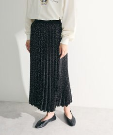 Green Parks 微光沢　柄プリーツスカート