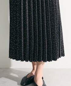 Green Parks 微光沢　柄プリーツスカート