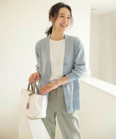 J.PRESS LADIES L 【洗える】 Co/Peライト Vネック カーディガン