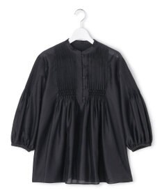 23区 L 【R(アール)】スモッキングタックオーガンザ ピンタック ブラウス