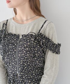 earth music&ecology フラワーペプラムビスチェ