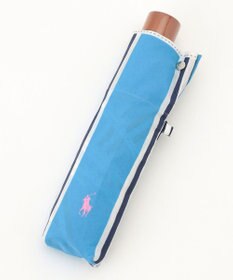 MOONBAT POLO RALPH LAUREN (ポロ ラルフローレン)折りたたみ傘 ワンポイント ストライプ 75デニール 日本製