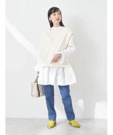 earth music&ecology ＳＥＴ２点Ｖネックベスト＋スタンドカラーチュニック