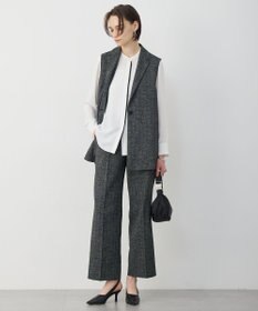 ICB L 【新色追加・WEB限定カラーあり】BackSatinAmunzen バンドカラーブラウス