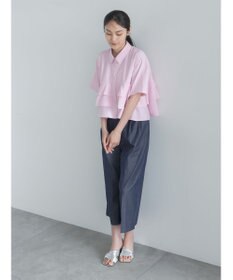 Te chichi 半袖ティアードフリルクロップトシャツ