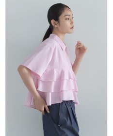 Te chichi 半袖ティアードフリルクロップトシャツ