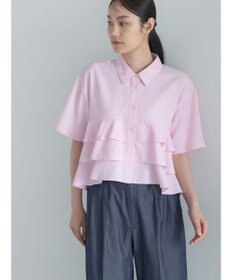 Te chichi 半袖ティアードフリルクロップトシャツ
