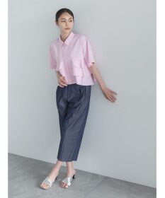 Te chichi 半袖ティアードフリルクロップトシャツ