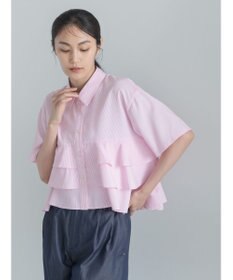 Te chichi 半袖ティアードフリルクロップトシャツ