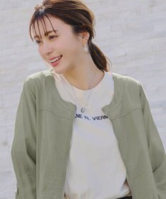 Tiaclasse シアーラウンドネックブルゾン