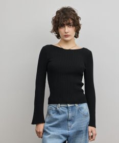 GRACE CONTINENTAL アイレットリブニットトップ