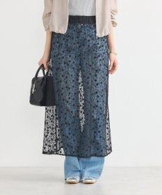 earth music&ecology シアーレースレイヤードスカート