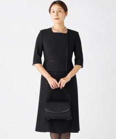 自由区 FORMAL 【ウォッシャブル対応】ドビーボーダーリボン ジャケット+ワンピース