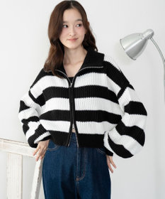 WEGO ダブルジップショートニットブルゾン