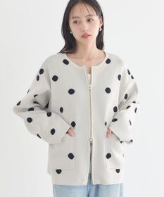 earth music&ecology 【予約】ダブルジップドットカーディガン
