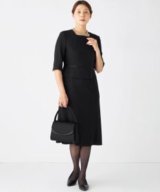 自由区 FORMAL 【ウォッシャブル対応】ドビーボーダーリボン ジャケット+ワンピース