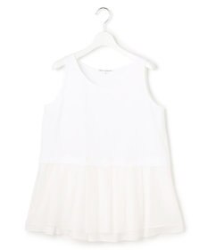 23区 【先行予約】ナチュラルコットンベア シアーペプラム タンクトップ