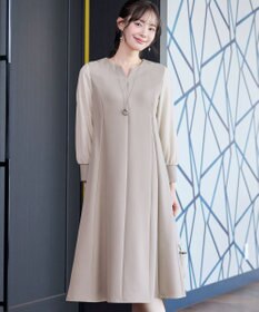 Tiaclasse 【ストレッチジョーゼット】 シフォン袖ワンピース