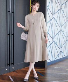 Tiaclasse 【ストレッチジョーゼット】 シフォン袖ワンピース