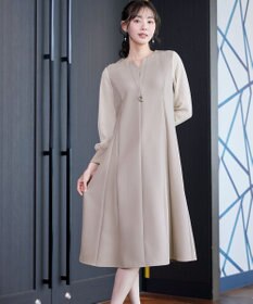 Tiaclasse 【ストレッチジョーゼット】 シフォン袖ワンピース