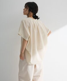 Green Parks 綿麻混フレンチスリーブスキッパーシャツ