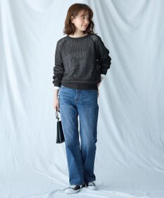 ANY L 【洗濯機可】ラメニットメッシュプルオーバー