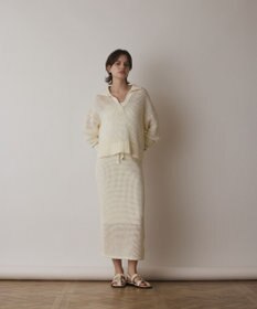 GRACE CONTINENTAL メッシュタイトニットスカート