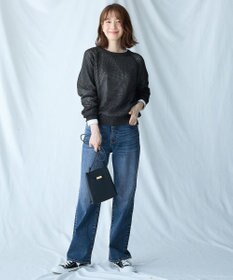 ANY L 【洗濯機可】ラメニットメッシュプルオーバー