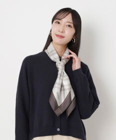 MOONBAT MACKINTOSH PHILOSOPHY(マッキントッシュ フィロソフィー）シルクスカーフ チェック 88×88㎝ 日本製